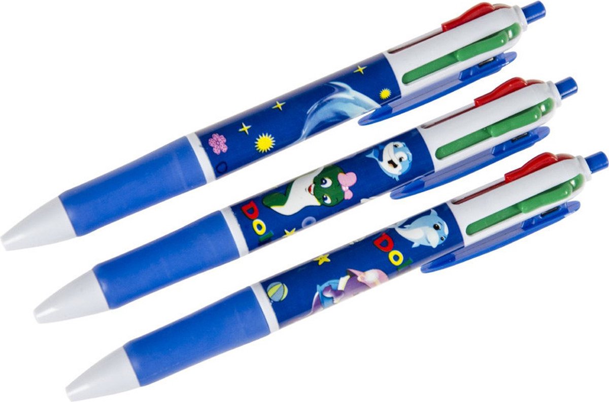 LG-Imports 4-Kleuren Balpen Dolfijn 48st