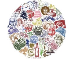 Vintage Country Style Stickers - 50 stuks - 4x6CM - Eten & Drinken