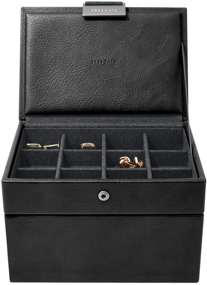 Black Watch and Cufflink Box Mini Set of 2 - Men's Accessories