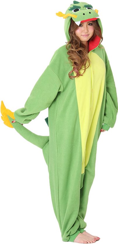 Foto: Vuur draak onesie pak kostuum outfit huispak jumpsuit verkleedpak premium verkleedkleding halloween carnaval sazac kinderen volwassenen maat onesize voor lichaamslengte 155 182 cm 