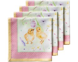 Stoffen servetten set van 100% katoen - wasbaar en ideaal voor Moederdag, babyshower, Pasen en lente/zomer - 45 cm x 45 cm