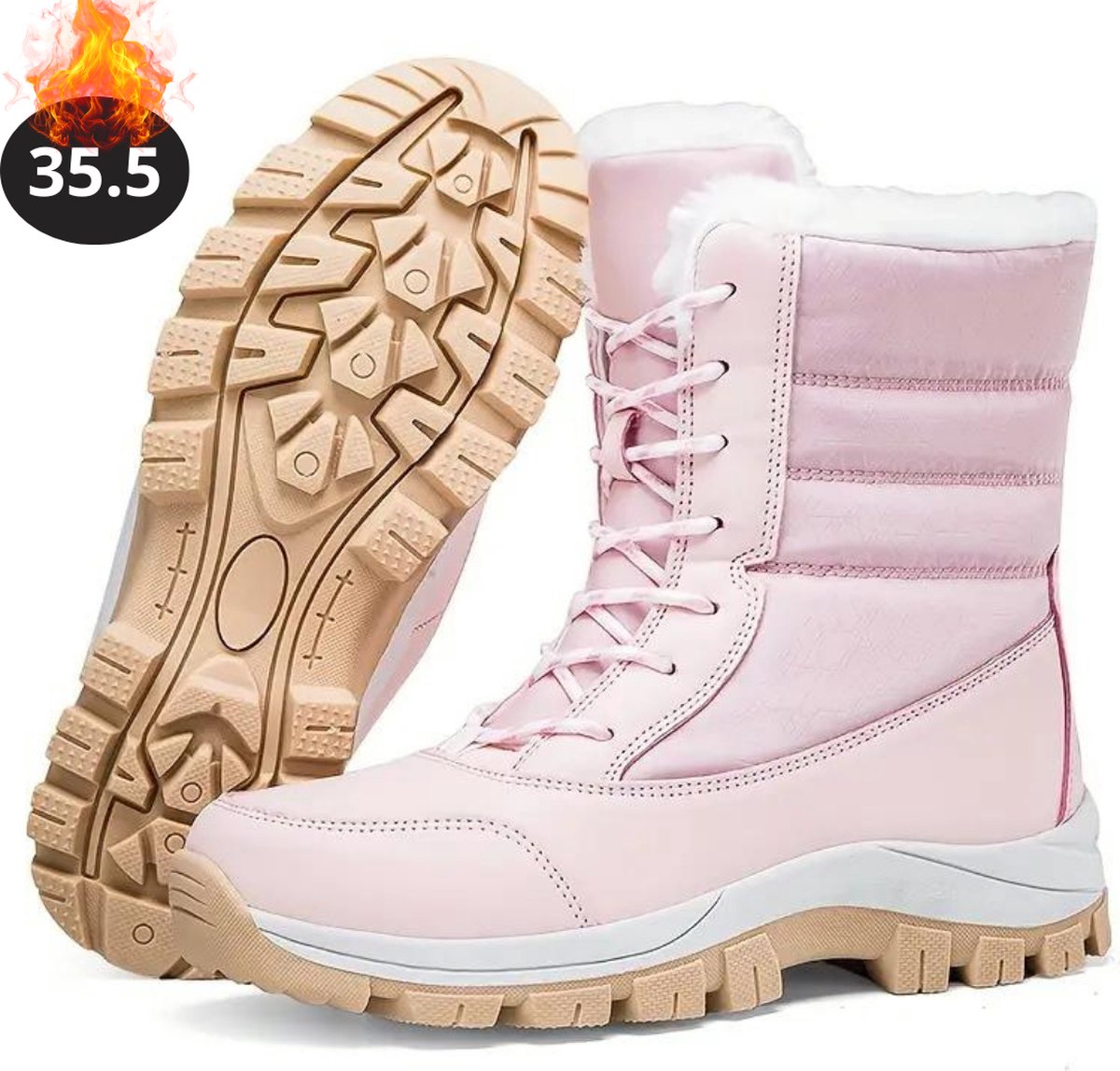 Nivard Snowboots Sneeuwschoenen Sneeuwboots Dames Wintersport Ski Skischoenen – 35.5 Laarzen Roze