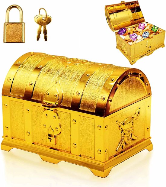 Lot De 4 Mini Coffres Au Trésor En Bois - Petit Coffre Au Trésor - Pour Anniversaire D'enfant