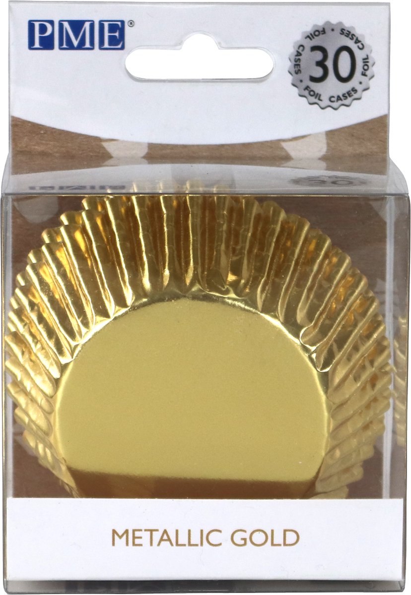 PME Cupcake Vormpjes Papier - Goud folie - pk/30 - Baking Cups