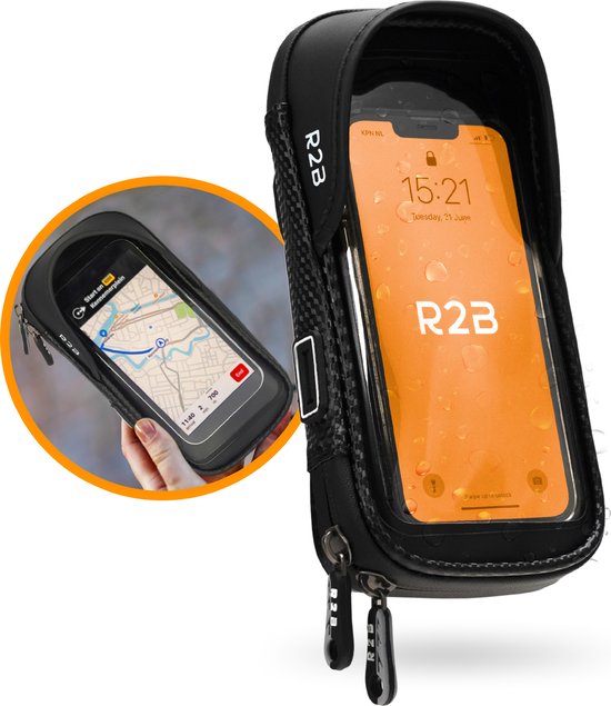 Foto: R2b robuuste telefoonhouder fiets waterdicht 360 graden rotatie gsm houder fiets accessoires fiets telefoonhouder fietshouder ook voor scooter motor model leiden