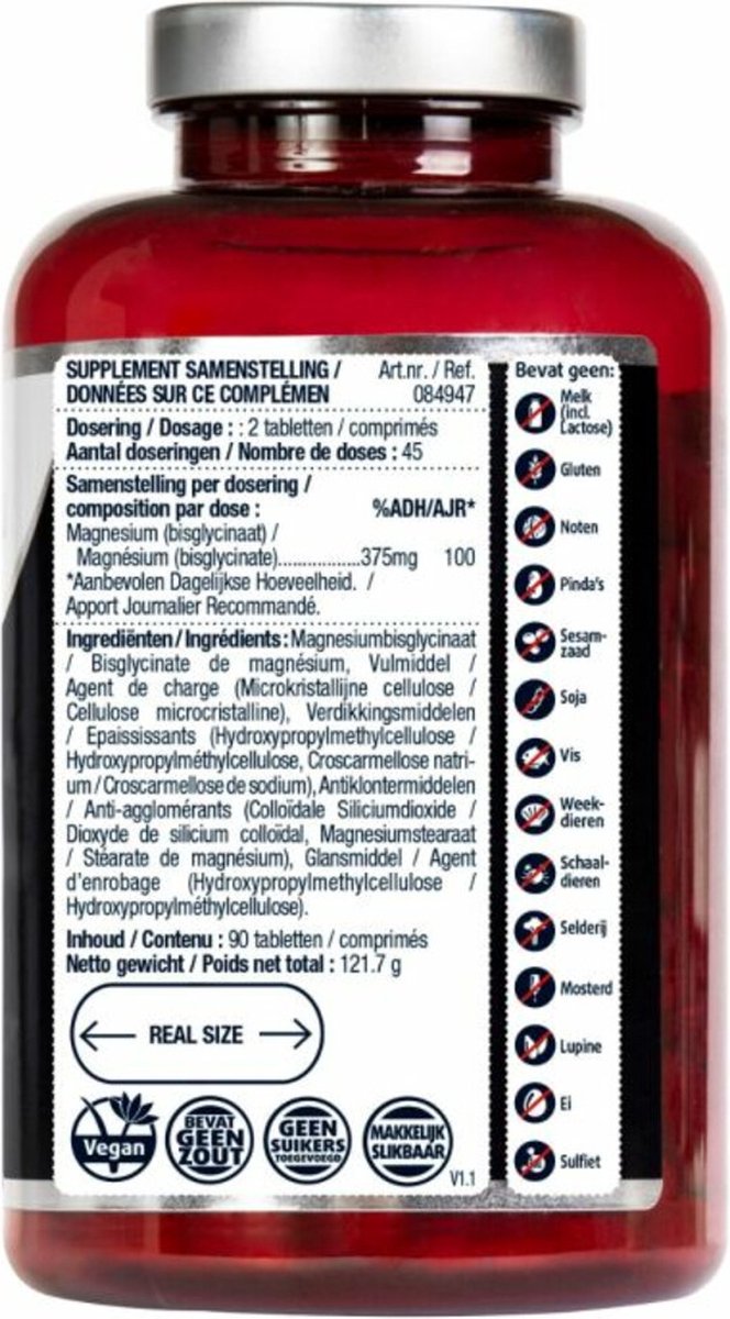 Lucovitaal Magnesium 375mg Bisglycinaat - 2 x 90 tabletten - Voordeelverpakking — afbeelding 4