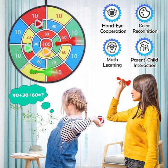Montessori speelgoed dinosaurus-thema dartbord cadeau jongens meisjes 3-12 jaar - outdoor spelletjes klittenbandbalspel - feestspelletjes - voor kinderen van FUNPENY — afbeelding 3