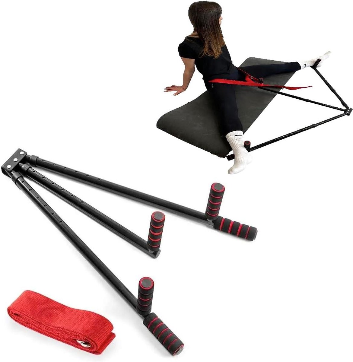 Écarteur De Jambe Réglable 128-168 Cm - Machine Étirement 0-180° Pour Fitness Danse Yoga, Rose