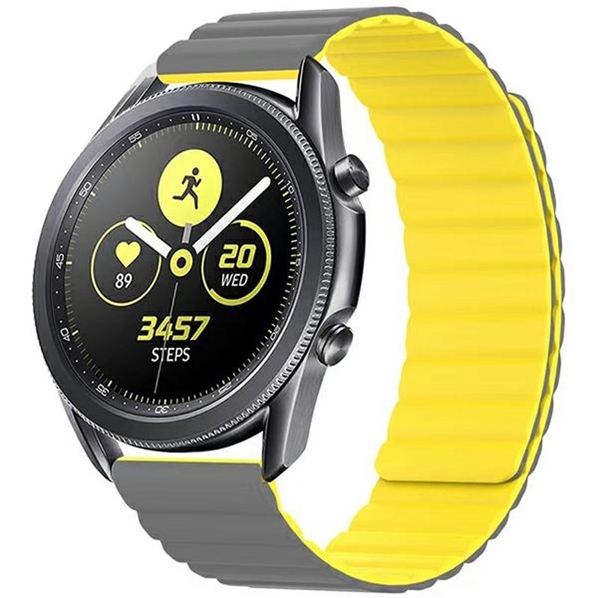 Beline pasek Watch 22mm Magnetic gray-yellow