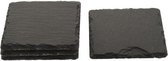 4x Sous-verres en ardoise de Luxe carré 10 cm - Sous-verres pour verres et tasses