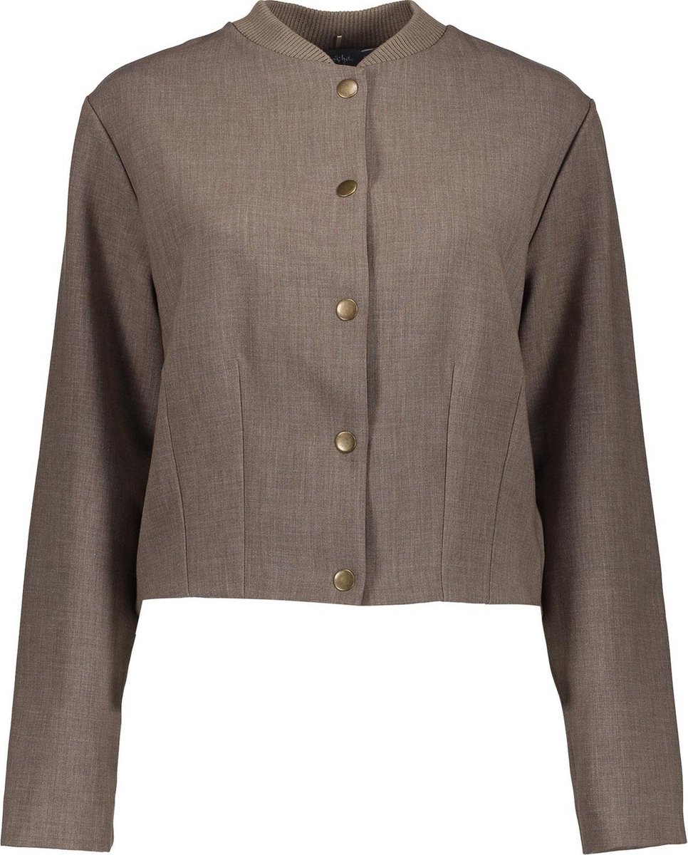 Geisha Vest Korte Geweven Jasje 45561 60 Taupe Dames Maat - S