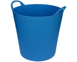 Flexibele emmer/wasmand/kuip - blauw - 20 liter - Opbergmanden - Wasmanden - Flexibele emmers - 35 x 30 cm