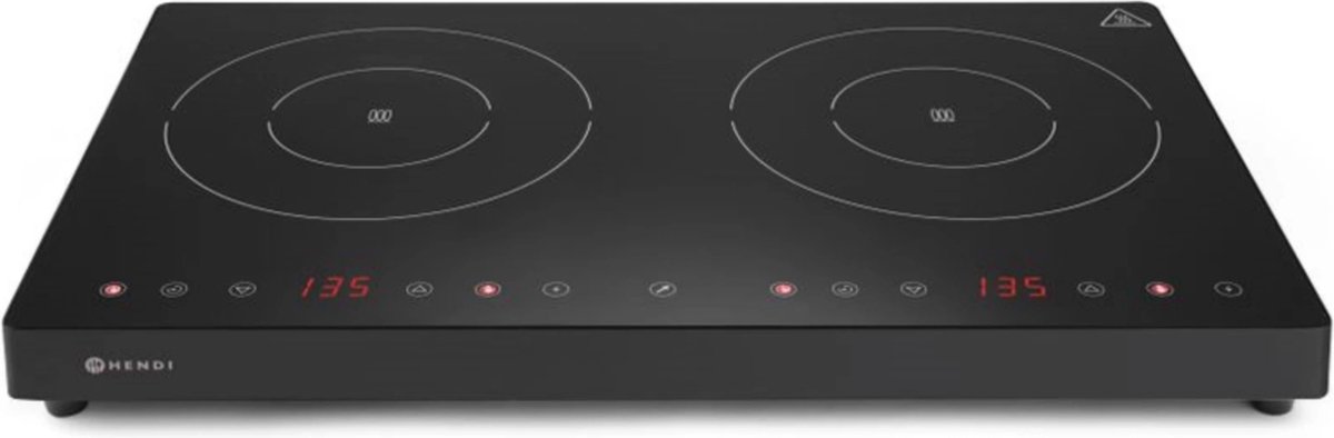 Hendi Inductie Kookplaat Vrijstaand - 2 Pits - Professionele Elektrische Kookplaat - Model: Black Line - 3500W