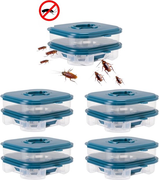 Foto: Kakkerlakkenval kakkerlakken bestrijden ook te gebruiken tegen mieren lnsectenval voor binnen en buiten easy to use effectief tegen kakkerlakken mieren spinnen en andere insecten blauw set van 5 stuks