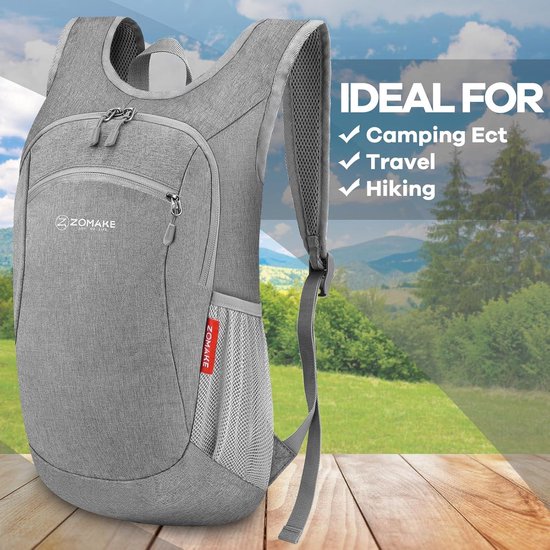 ZOMAKE Lichtgewicht opvouwbare rugzak, 35 liter, kleine opvouwbare rugzak, wandelrugzak, waterdichte rugzakken voor dames en heren, outdoor, wandelen