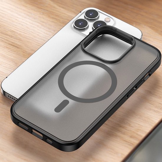 Coque IYUPP - Convient pour Apple iPhone 16 Pro - Zwart - Convient pour MagSafe