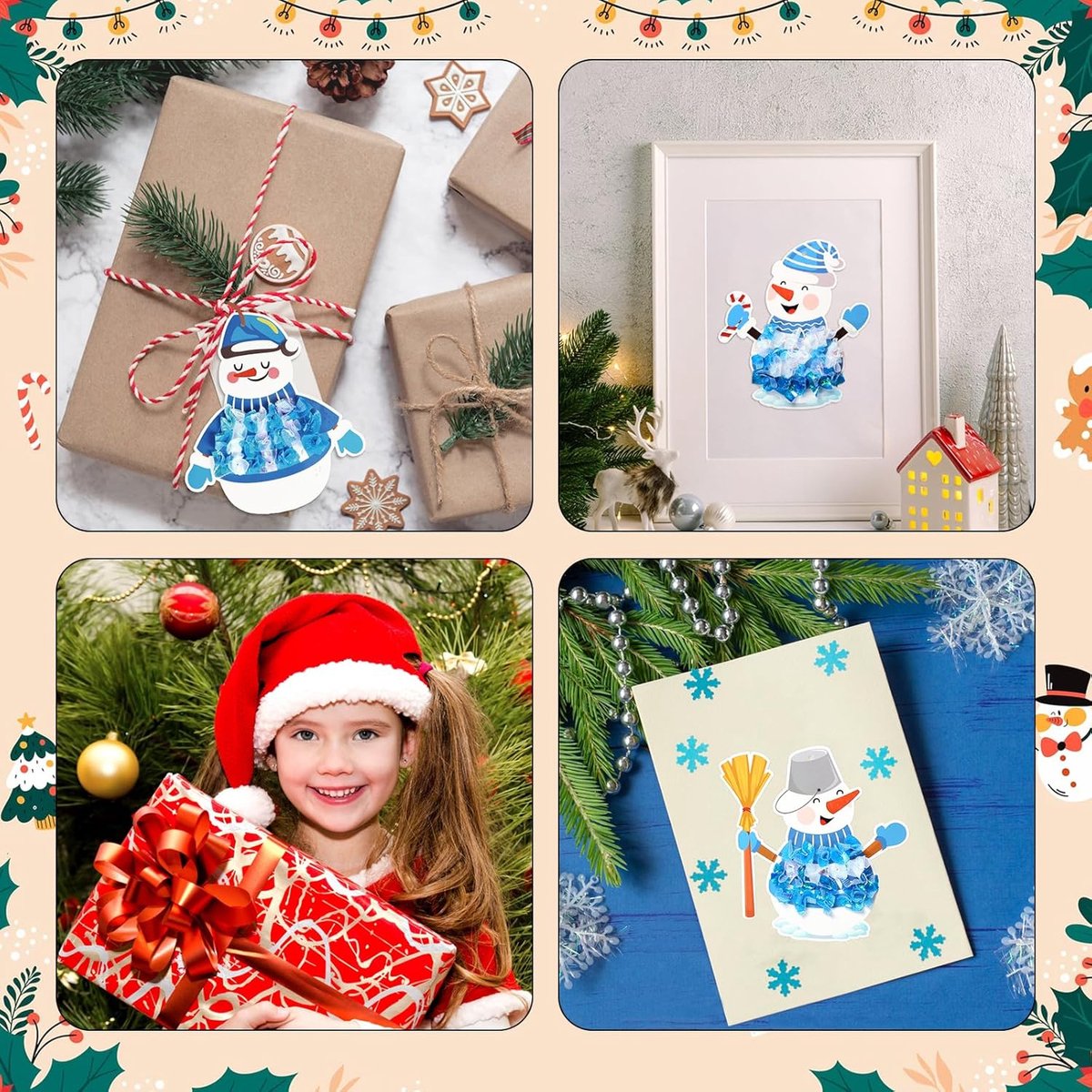 Sneeuwpop Houten Spinnende Decoratie Kits