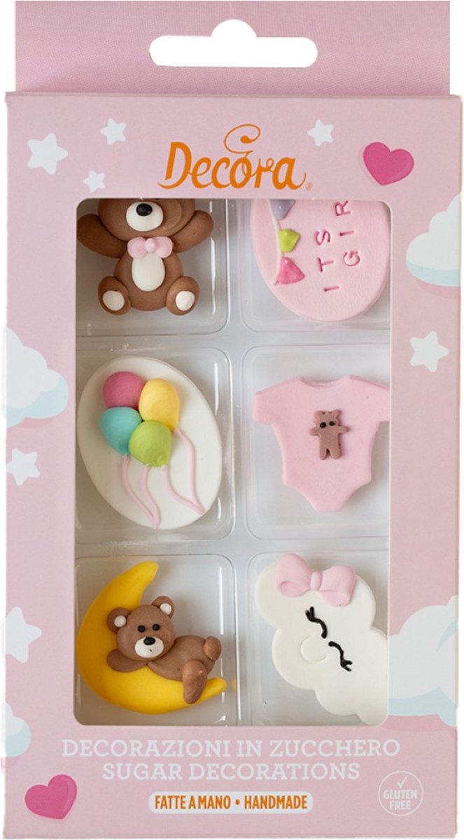 Decora Suikerdecoraties Set/6 - Baby Girl