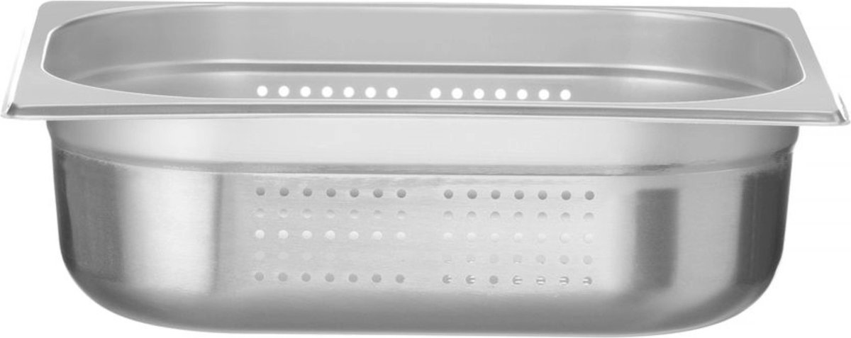 HENDI Geperforeerde GN-container – 6,5L – versterkte hoeken – 100 mm hoog – roestvrij staal