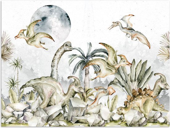 Affiche Enfants - Décoration Jungle - Dinosaurus - 120x90 cm