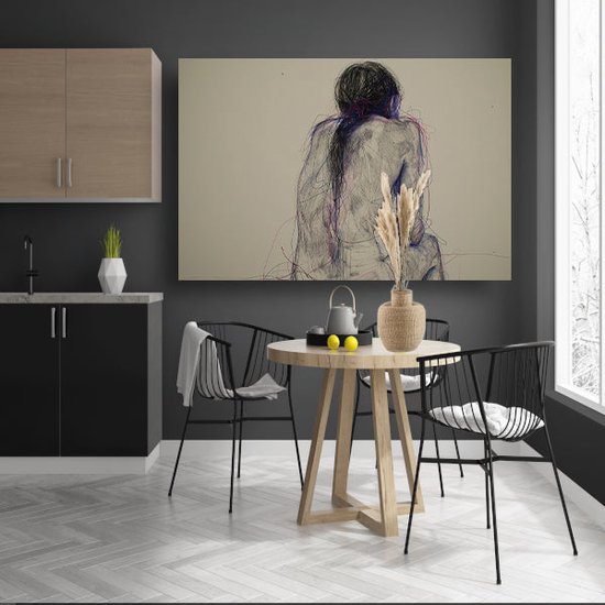 Décoration murale femme - Décoration murale personnes - Décoration murale lignes - Tableaux modernes - Verre acrylique - Décoration bureau verre acrylique 120x80 cm