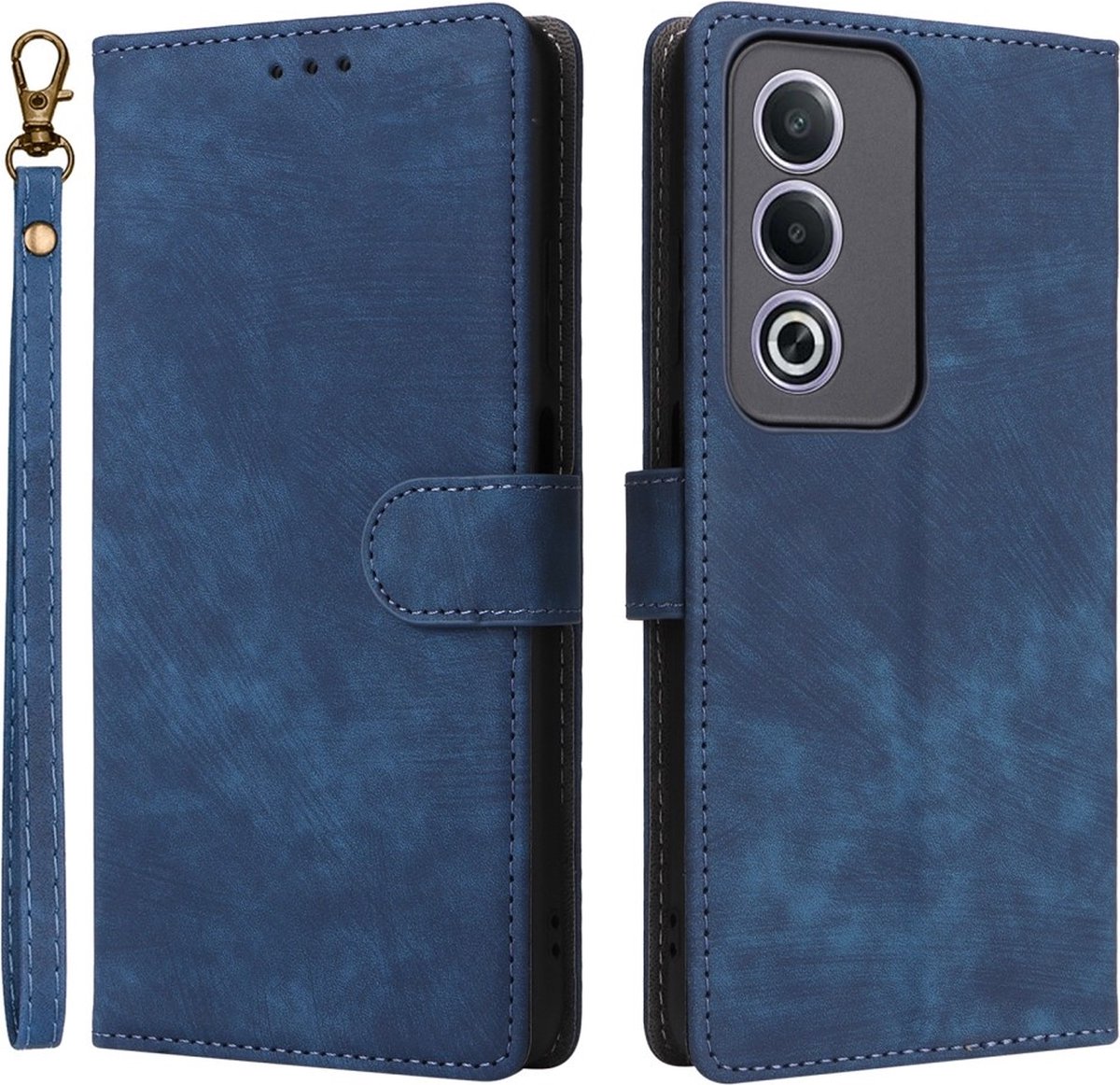 Coverup Book Case met Koord - Geschikt voor OPPO A80 Hoesje - Blauw