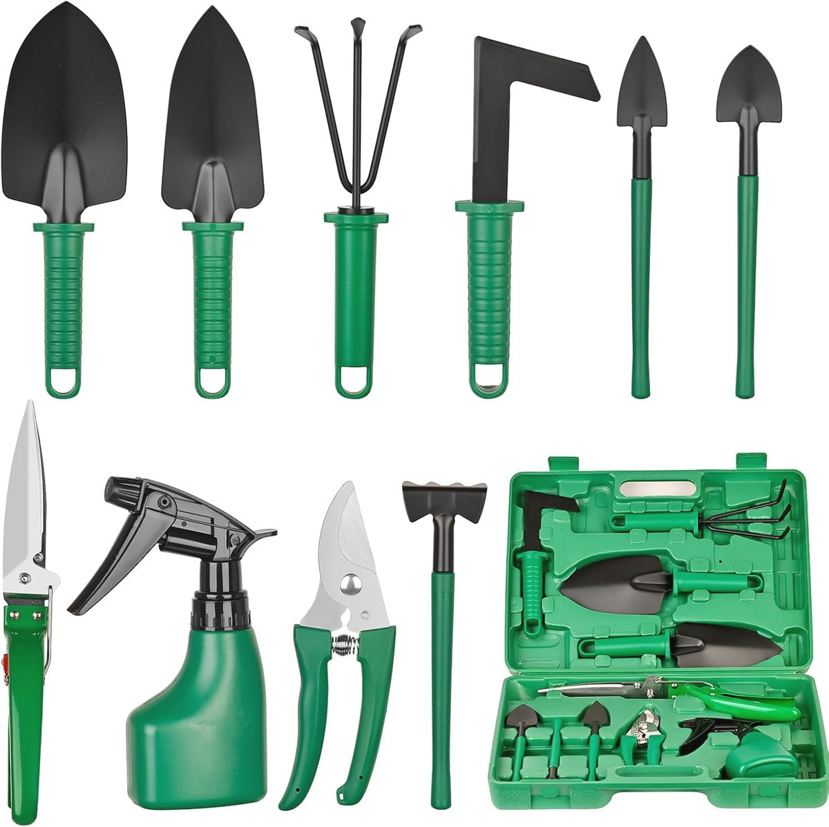 Tuingereedschapsset 10 delig - compleet tuingereedschap voor planten en onderhoud