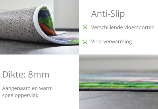 Kindertapijten.be - Planeet Speeltapijt met Ufo's - 130x180cm - Ultrazacht - Anti-slip - Wasbaar - Speelkleed / Speelmat / Vloerkleed Kinderen / Kinderkamer Tapijt / Speelmat / Speelhoek / Speelgoedtapijt / Speelmatten / Groot Speelkleed van Kinder — afbeelding 2