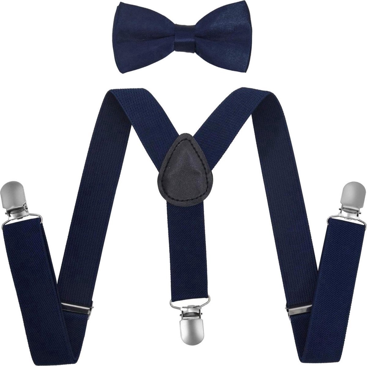 Elegante Bretels en Vlinderstrik Set voor Kinderen – Verstelbaar – Kerst Outfit – 1-4 Jaar – Donkerblauw