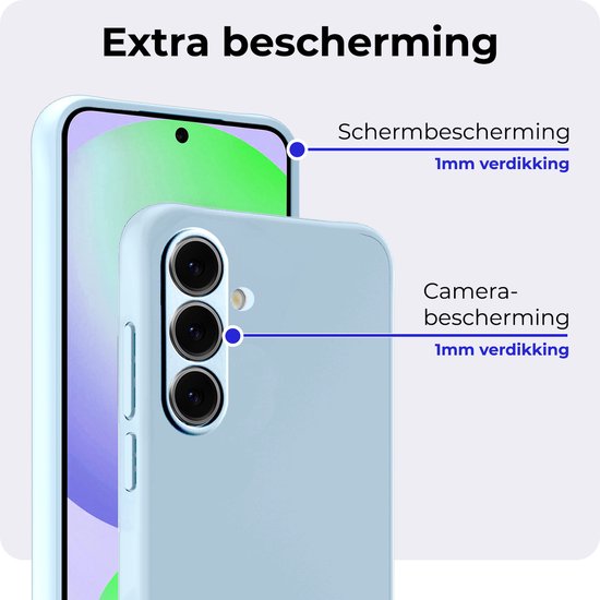 Coque pour Samsung S24 FE Coque en Siliconen avec Protecteur d'écran - Coque pour Samsung Galaxy S24 FE Case Cover Case - Bleu Clair