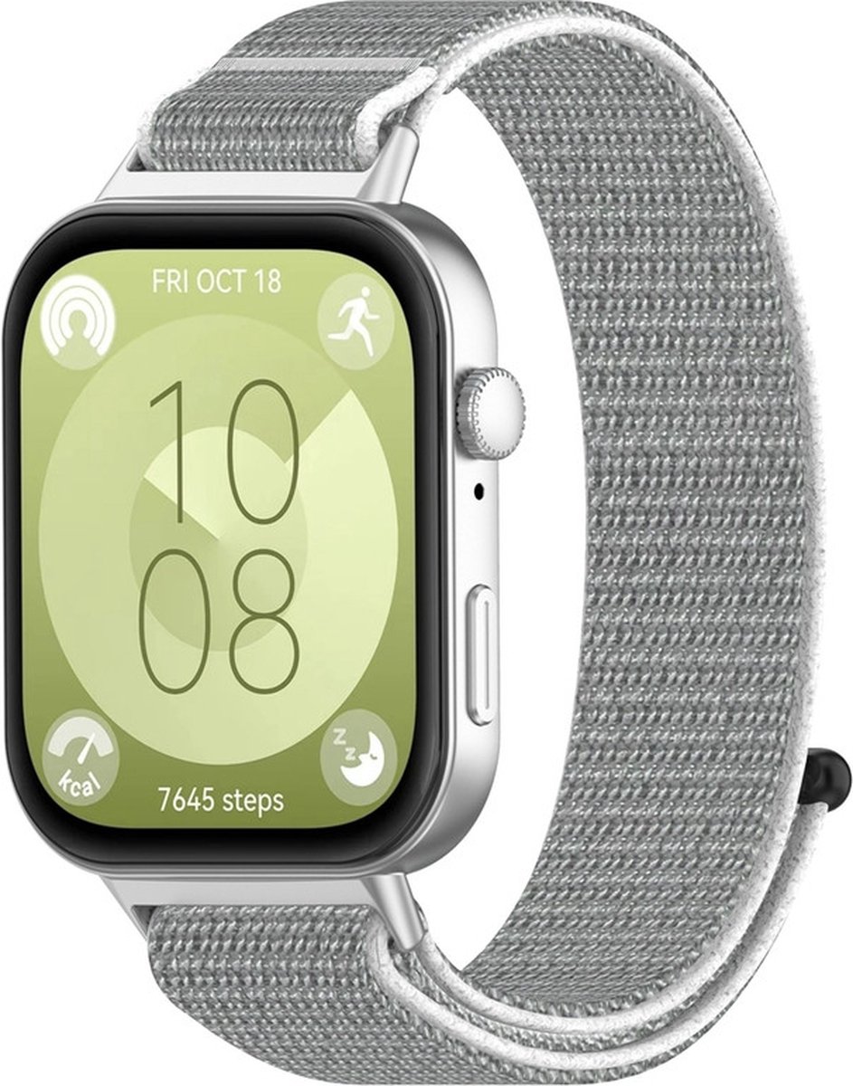 Nylon bandje - geschikt voor Huawei Watch Fit 4 Pro / 4 / 3 - grijs
