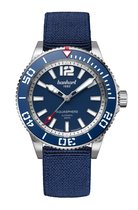 Hanhart AQUASPHERE FreeFall Blue - Horloge - Blauwe textielband - 42 mm