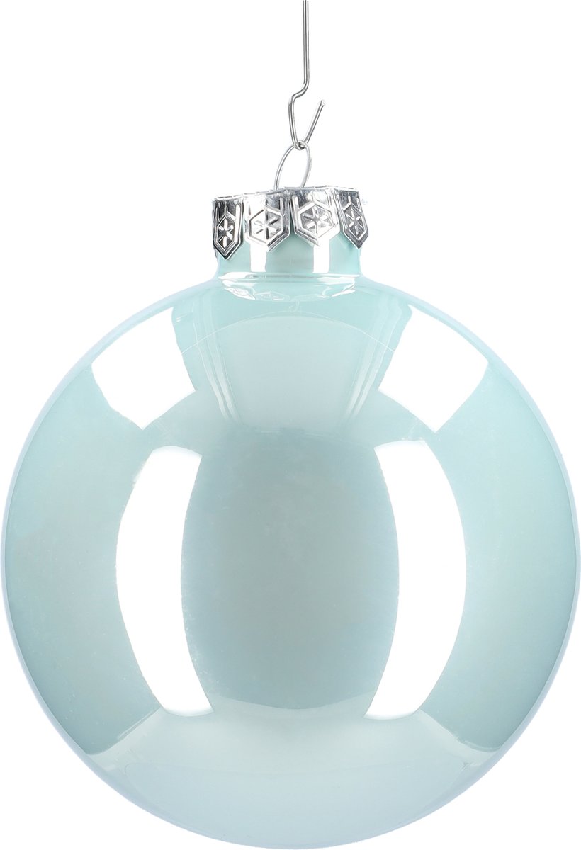 Glazen kerstballen - Set van 4 stuks/100mm - Luxe kerst decoratie - Sfeervolle kerstversiering voor in de kerstboom - Glas - Oyster Grey - Lichtgrijs – foto 3