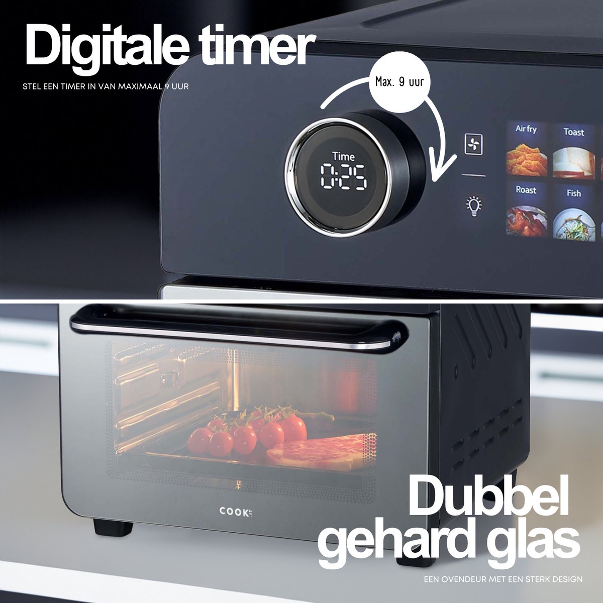 Airfryer Oven - 25L - 12 Programma's - 35 tot 230 Graden - Hetelucht friteuse - 2250W - COOK-IT — afbeelding 5