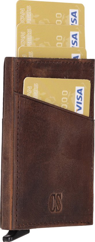Uittrekbare kaarthouder, stapelbare PU Leather Bank-kaarthouder