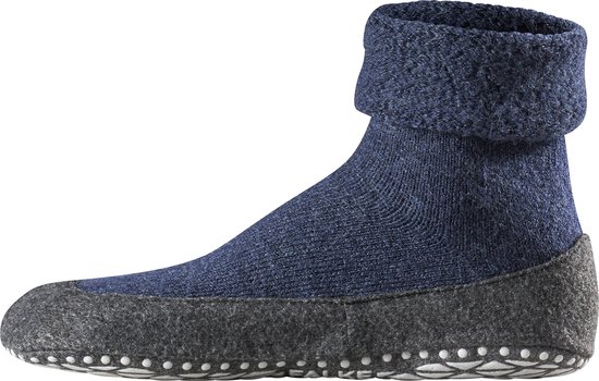FALKE Cosyshoe Noppen op de zool wol huissokken heren blauw - maat 37-38