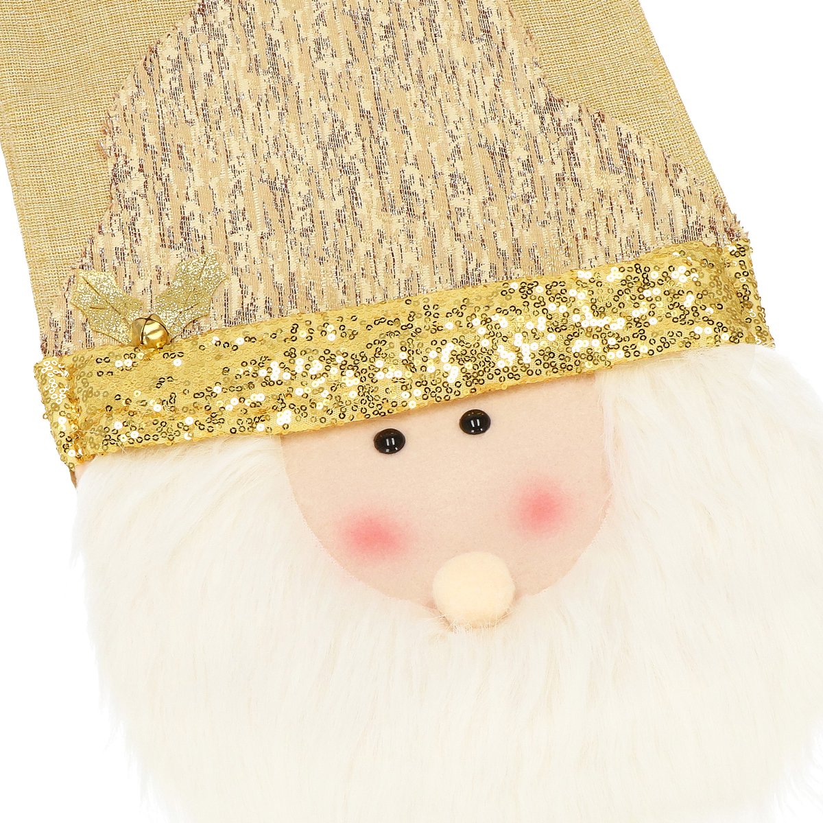 Springos Tafelkleed -Kerst - Kerstman - Goud - 205 x 30 CM