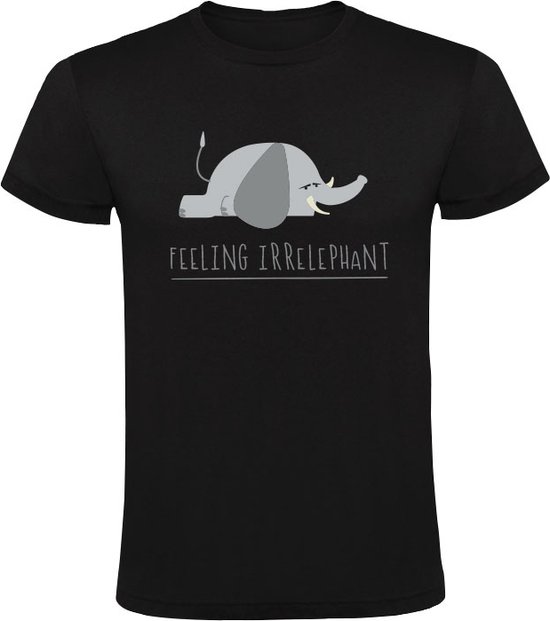 éléphant T-shirt homme - lourd - sombre - calme - fatigué - déprimé - jeu de mots - animaux - langue - anglais - humour - drôle