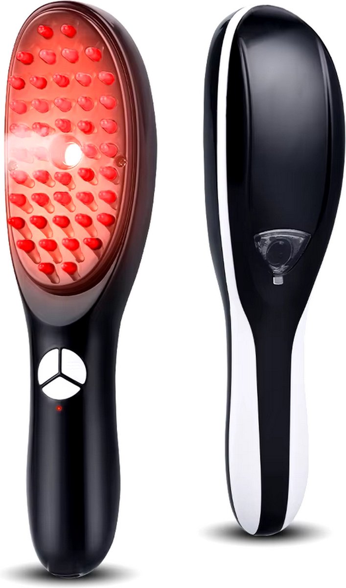Scalp massager haarborstel met roodlicht behandeling- Hoogfrequente Trillingsmassage - Tegen haaruitval