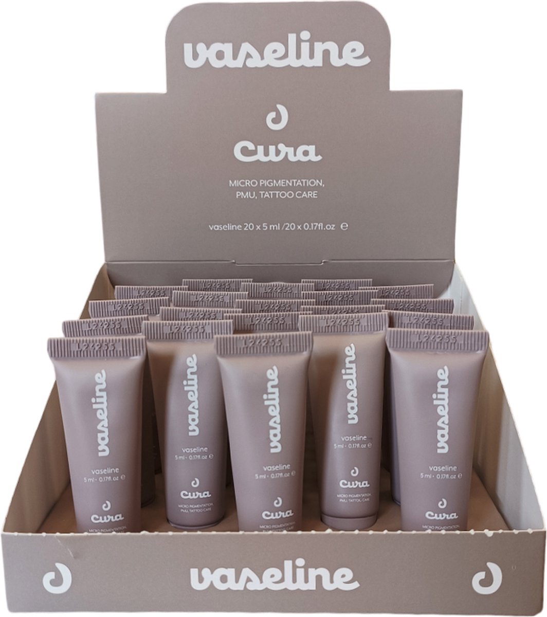 PMU Cura - Vaseline Display - 20x 5ml - Verzorging permanente make-up, tattoo