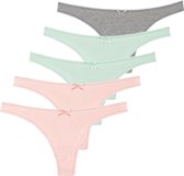 Bol.com Calzera 5 Katoenen Dames Strings - Ultiem Comfort - Mix Kleur - Maat L aanbieding