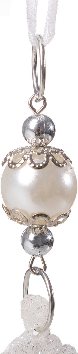 Springos Kersthanger | Engel | Kerstboomhanger | Wit | Glitters | 13 cm