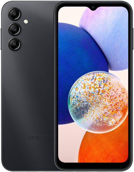 Samsung Galaxy A14 5G smartphone 64GB zwart, 6.6″ scherm, 50MP camera, 5000mAh batterij, NFC, dualsim, uitbreidbaar geheugen
