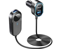 100W Autolader USB C - Auto Lader USB Adapter - Snellader Geschikt voor Oplader USB C iPhone 12, 13, 14, 15, 16, Samsung A55, A15, S24, iPad 2022, Air, Pro en Samsung Tablet S9 Plus - Sigarettenaansteker - Ondersteund Snelladen - Ingebouwde Hub
