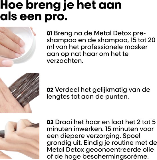 L’Oréal Professionnel Metal Detox Masker – Beschermend masker tegen haarbreuk en kleurverandering voor meer glans – Voor beschadigd haar – 250ml