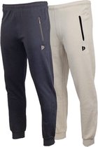 2-Pack Donnay - Joggingbroek met elastiek (Jack) - Sportbroek - Heren - Navy/Sand (928) - maat 3XL