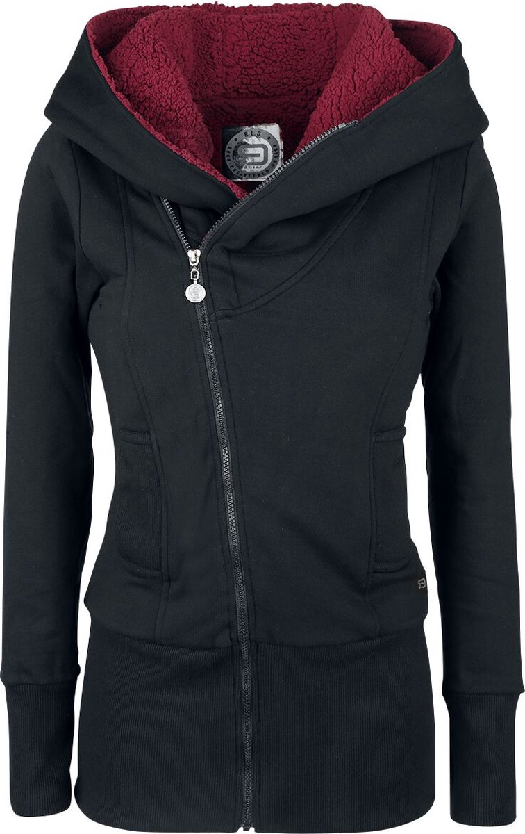 R.E.D. Rock-Engineered Design Zwart jack met capuchon van teddybont - Dames - S