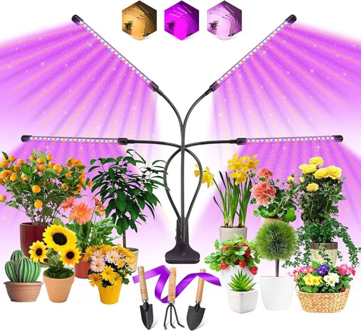 Equivera Groeilamp met 4 koppen - LED - Kweeklamp - Plantenlamp