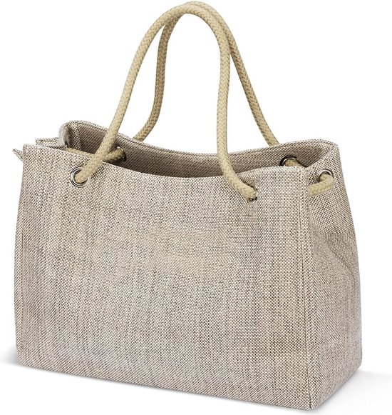 Sac de plage pour femme, grand sac de plage familial avec fermeture éclair, sac de plage XXL, sac de bain, sac à bandoulière
