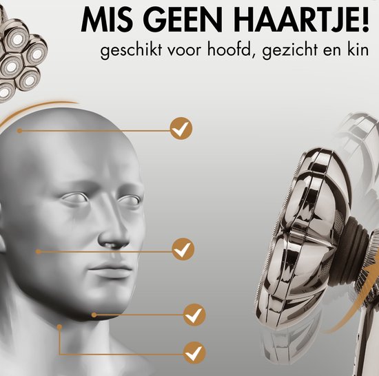 Rasoir 6-en-1 Homme + Tête de rasage Extra - Tondeuse - Sansbeauté® Skull Edition PRO MAX - Rasoir Electric pour le Face et la Head - Rasage - Rasage de la tête chauve - Wet & Droog - Électrique